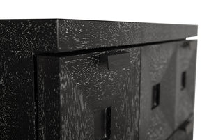 Musashi Sculptural Walnut Sideboard with Faceted Drawers for Modern Entryway Decor