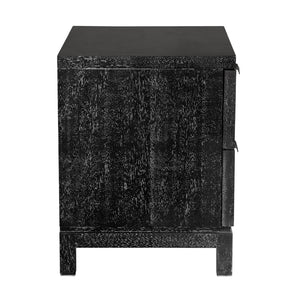 Musashi Sculptural Walnut Sideboard with Faceted Drawers for Modern Entryway Decor