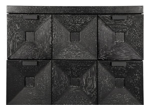 Musashi Sculptural Walnut Sideboard with Faceted Drawers for Modern Entryway Decor
