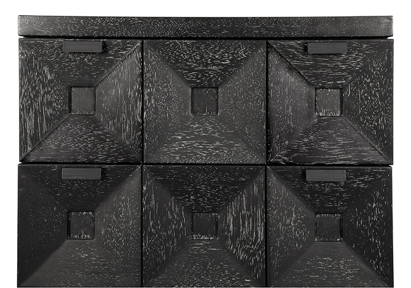 Musashi Sculptural Walnut Sideboard with Faceted Drawers for Modern Entryway Decor
