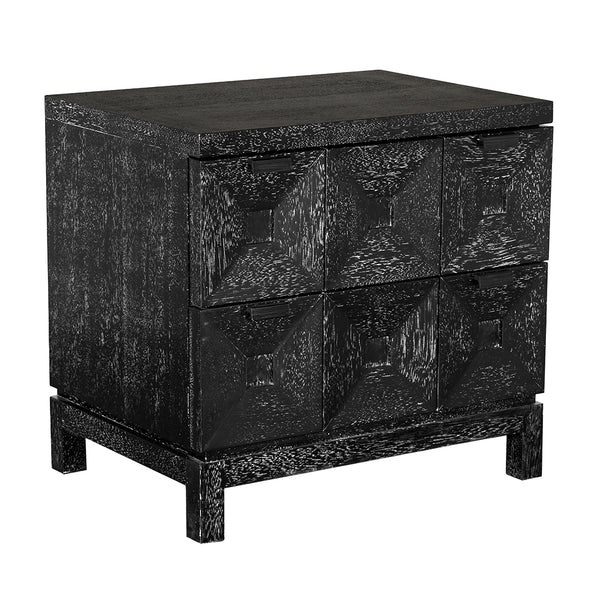 Musashi Sculptural Walnut Sideboard with Faceted Drawers for Modern Entryway Decor