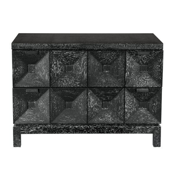 Musashi Sculptural Walnut Sideboard with Faceted Drawers for Modern Entryway Decor