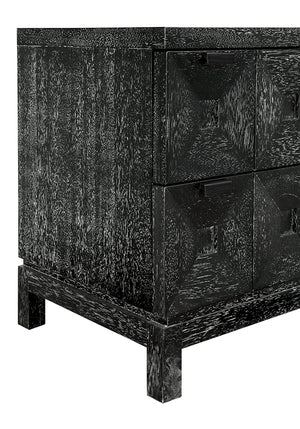 Musashi Sculptural Walnut Sideboard with Faceted Drawers for Modern Entryway Decor