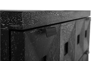 Musashi Sculptural Walnut Sideboard with Faceted Drawers for Modern Entryway Decor