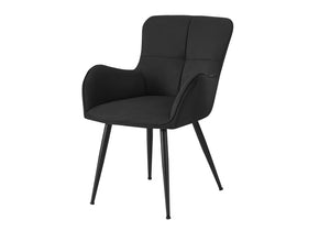 Monarch Specialties Dining Suede-Look Upholstered Side Chairs Set Of 2 With Tufted Padded Back, Metal Legs, Modern Comfort Warranty BLACK I 1160