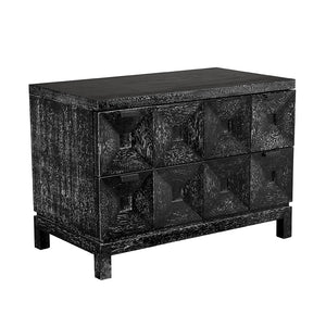 Musashi Sculptural Walnut Sideboard with Faceted Drawers for Modern Entryway Decor