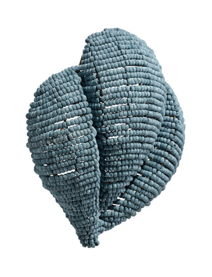 Jamie Young Co. Anguilla Handcrafted Blue Mango-Wood Bead Wall Sconce With Antique Brass Backplate, Coastal Glow 16.5"H x 14.5"W x 6.5"D 4ANGU-SCBL