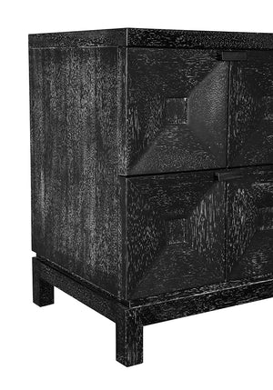 Musashi Sculptural Walnut Sideboard with Faceted Drawers for Modern Entryway Decor