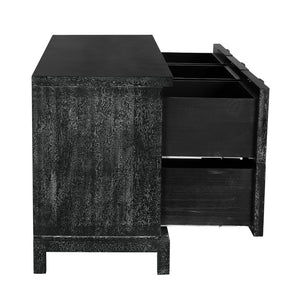 Musashi Sculptural Walnut Sideboard with Faceted Drawers for Modern Entryway Decor