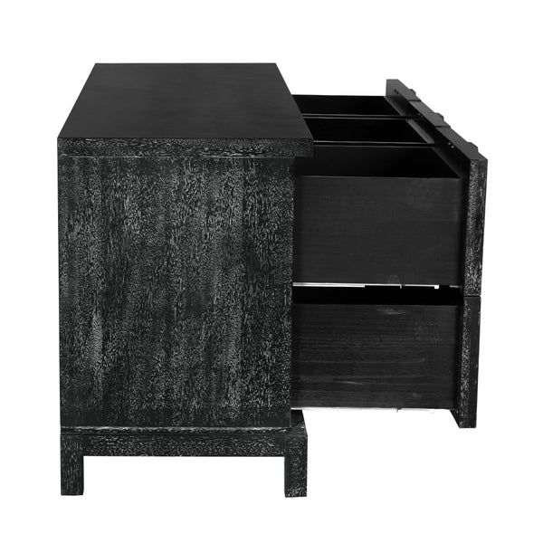 Musashi Sculptural Walnut Sideboard with Faceted Drawers for Modern Entryway Decor