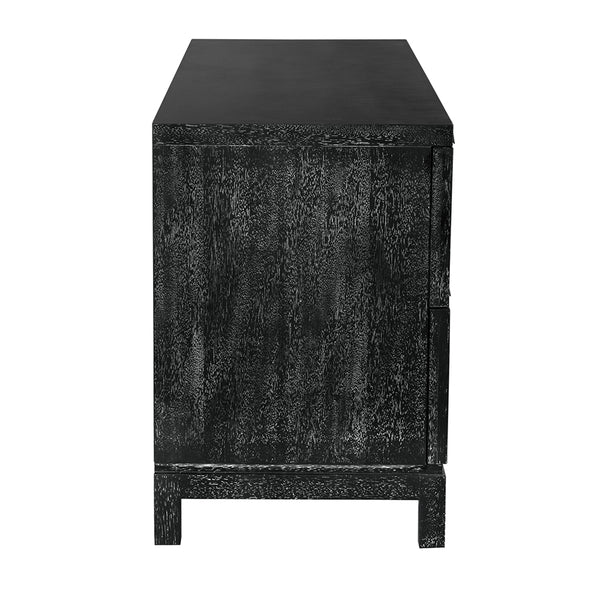 Musashi Sculptural Walnut Sideboard with Faceted Drawers for Modern Entryway Decor