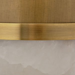 Jamie Young Co. Remedy Handcrafted Alabaster Wall Sconce With Antique Brass Backplate — Versatile Vertical/Horizontal Lighting 4REME-SCAB