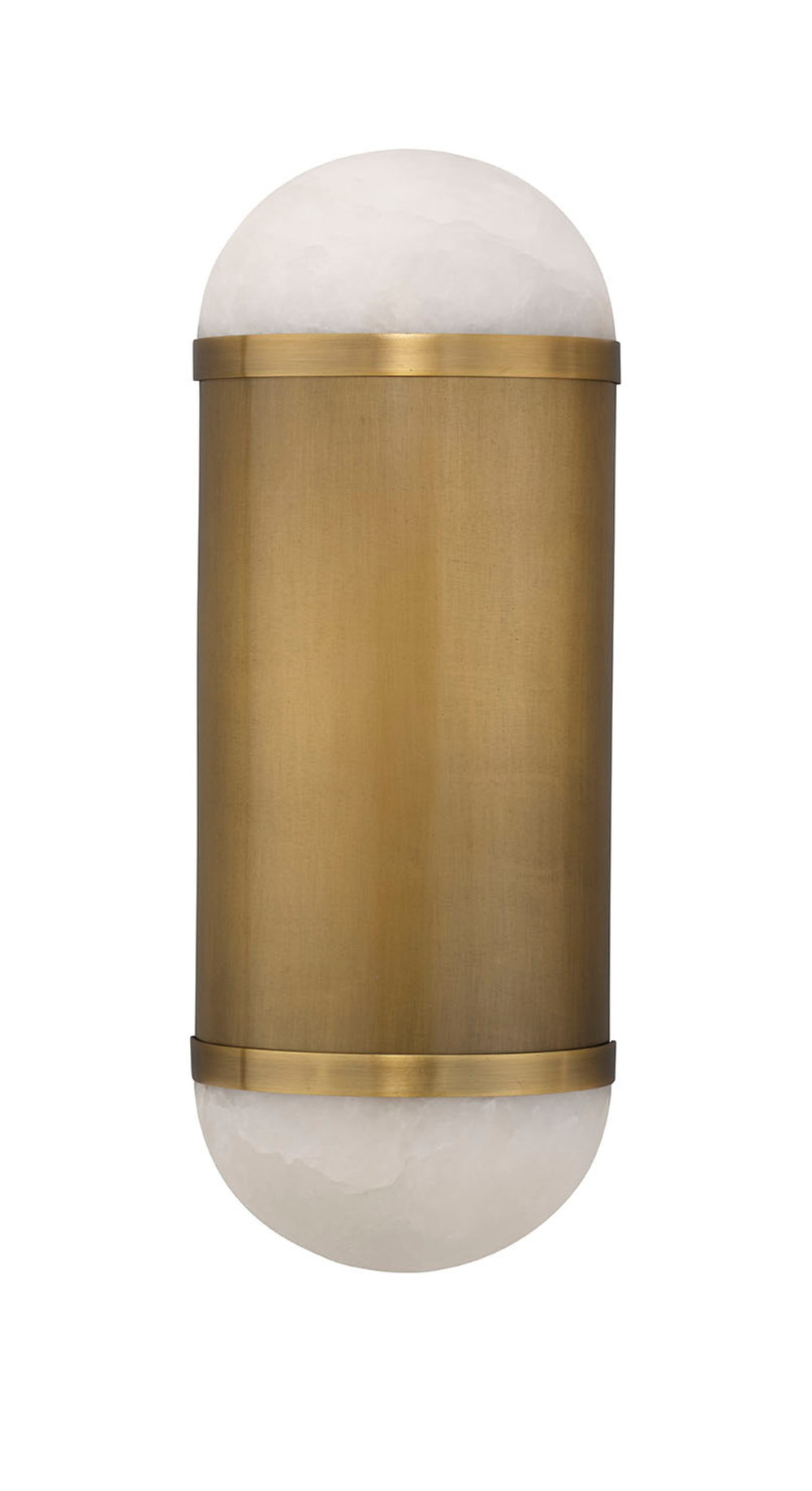 Jamie Young Co. Remedy Handcrafted Alabaster Wall Sconce With Antique Brass Backplate — Versatile Vertical/Horizontal Lighting 4REME-SCAB
