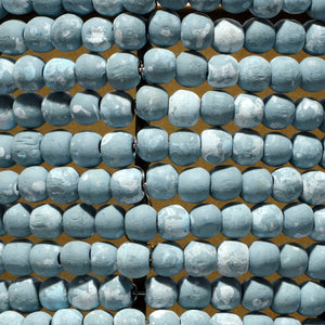 Jamie Young Co. Seawall Beaded Cone Wall Sconce In Soft Blue With Mango Wood Beads, Antique Brass Accents, Indoor Lighting 4SEAW-COBL