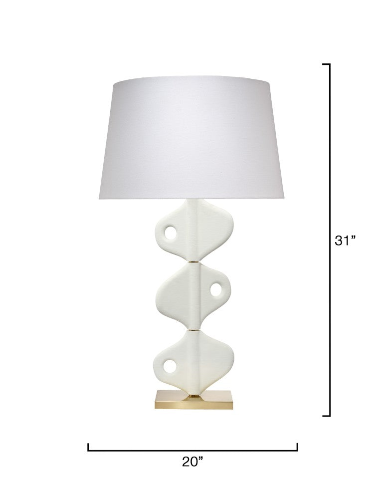 Jamie Young Co. Vertebrae Handcrafted Plaster Table Lamp With Rotating Anatomical Forms, Linen Shade, Brushed Brass Base 9VERTEBTLWH