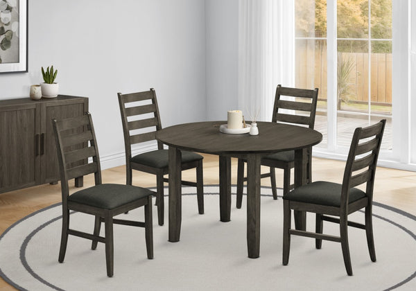 Monarch Specialties Dining Round Table 48" Antique Veneer Top With Solid Wood Legs, Seats 4, Easy-Clean Surface GREY I 1348
