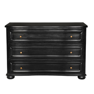 Lauren Solid Mahogany 3 Drawer Dresser with Brass Pulls and Timeless Bedroom Elegance