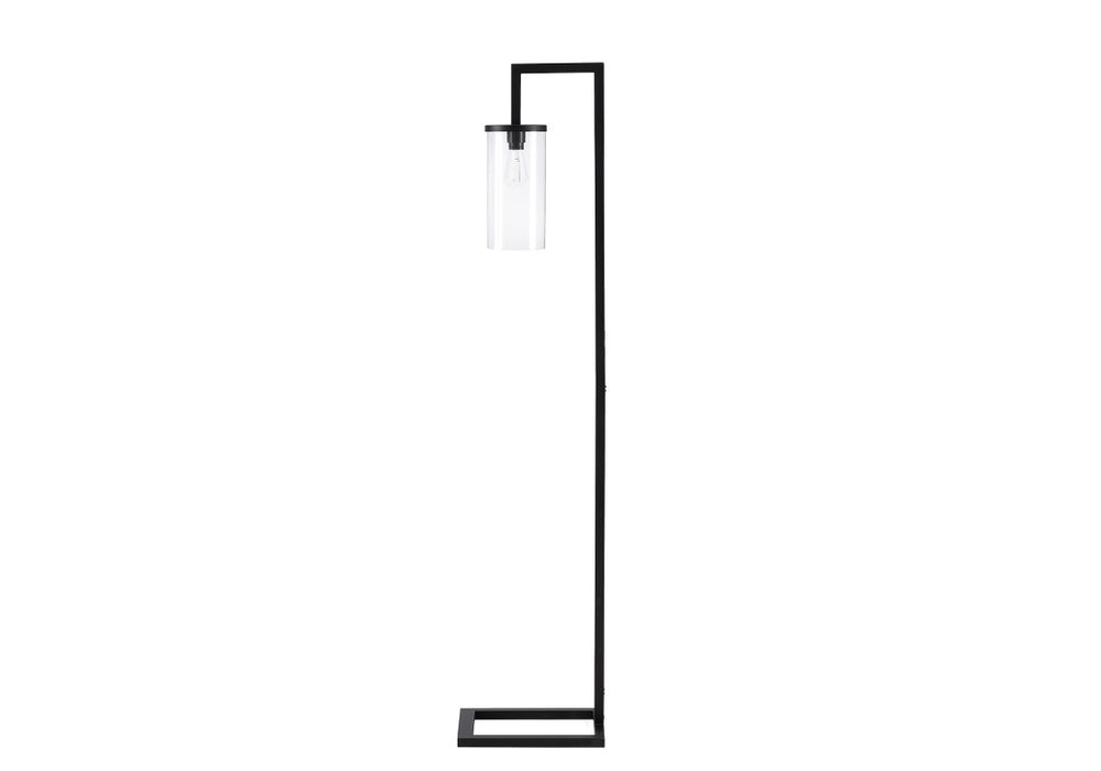 Monarch Specialties Lighting, Contemporary 68" Floor Lamp With Matte Metal Frame And Glass Cylinder Shade For Cozy Ambience BLACK I 9656