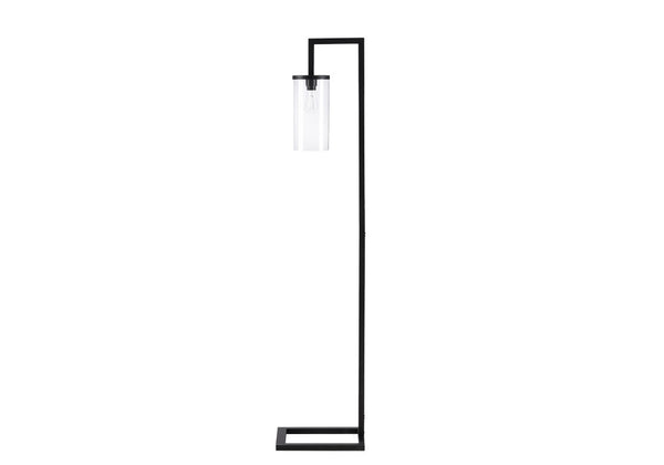 Monarch Specialties Lighting, Contemporary 68" Floor Lamp With Matte Metal Frame And Glass Cylinder Shade For Cozy Ambience BLACK I 9656