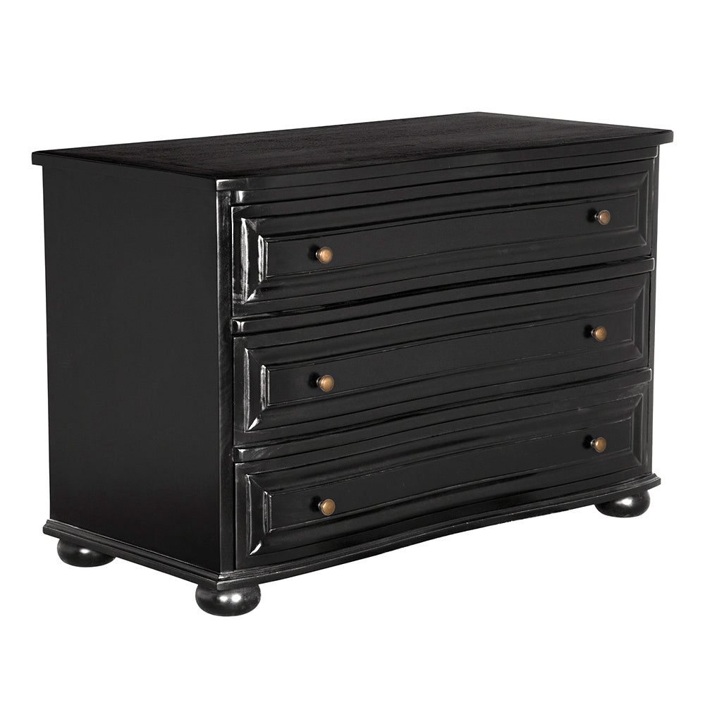 Lauren Solid Mahogany 3 Drawer Dresser with Brass Pulls and Timeless Bedroom Elegance
