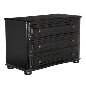 Lauren Solid Mahogany 3 Drawer Dresser with Brass Pulls and Timeless Bedroom Elegance
