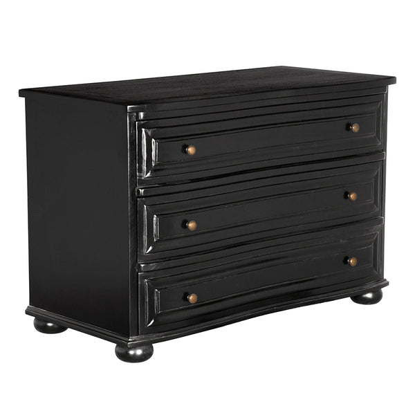 Lauren Solid Mahogany 3 Drawer Dresser with Brass Pulls and Timeless Bedroom Elegance