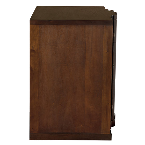 Kiss Mahogany Veneer Dresser with Brass Pulls and Hand Rubbed Finish for Bedroom Storage