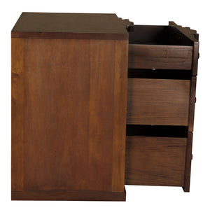 Kiss Mahogany Veneer Dresser with Brass Pulls and Hand Rubbed Finish for Bedroom Storage