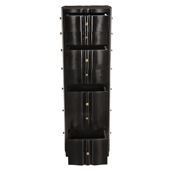 Monolith Solid Mahogany Tower Chest with Brass Pulls and Seven Drawer Artisan Storage