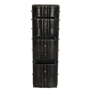 Monolith Solid Mahogany Tower Chest with Brass Pulls and Seven Drawer Artisan Storage