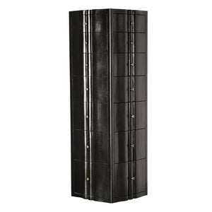 Monolith Solid Mahogany Tower Chest with Brass Pulls and Seven Drawer Artisan Storage