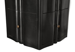 Monolith Solid Mahogany Tower Chest with Brass Pulls and Seven Drawer Artisan Storage