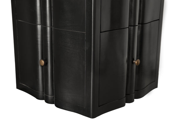 Monolith Solid Mahogany Tower Chest with Brass Pulls and Seven Drawer Artisan Storage