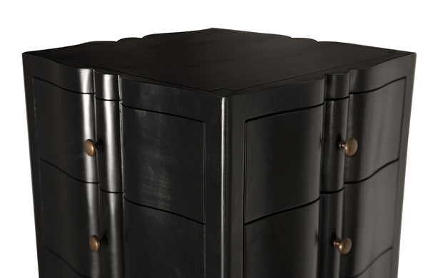 Monolith Solid Mahogany Tower Chest with Brass Pulls and Seven Drawer Artisan Storage