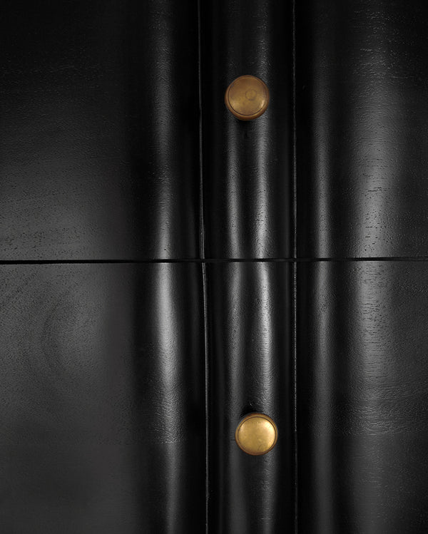 Monolith Solid Mahogany Tower Chest with Brass Pulls and Seven Drawer Artisan Storage
