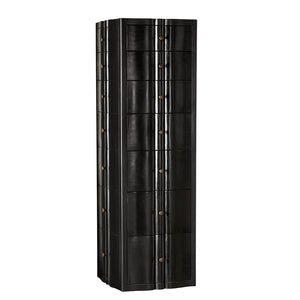 Monolith Solid Mahogany Tower Chest with Brass Pulls and Seven Drawer Artisan Storage