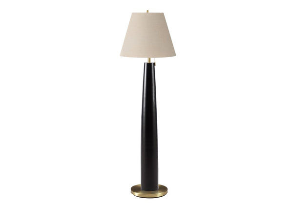 Monarch Specialties Lighting, 62" Floor Lamp With Brass Accent Base And Neutral Fabric Shade — Sculptural Contemporary Glow BLACK,BEIGE I 9683