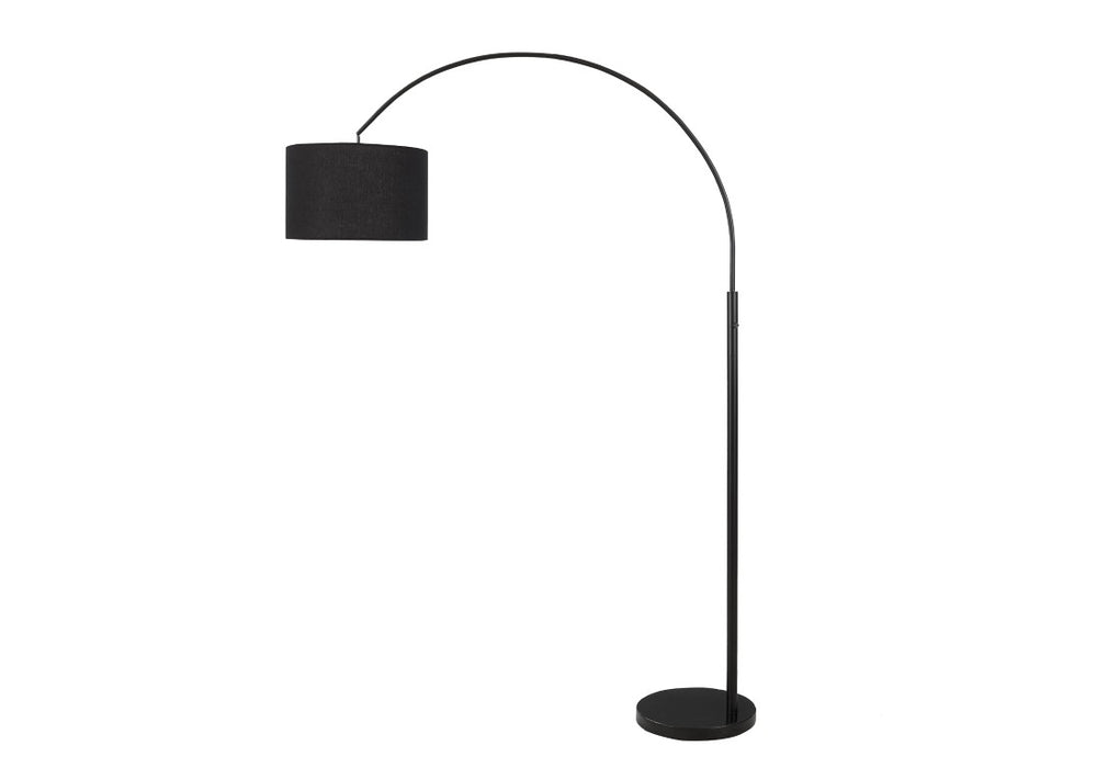 Monarch Specialties Lighting, Arched Floor Lamp With Marble Base And Sleek Metal Frame For Reading & Ambient Light BLACK I 9641