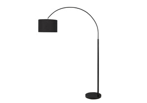 Monarch Specialties Lighting, Arched Floor Lamp With Marble Base And Sleek Metal Frame For Reading & Ambient Light BLACK I 9641