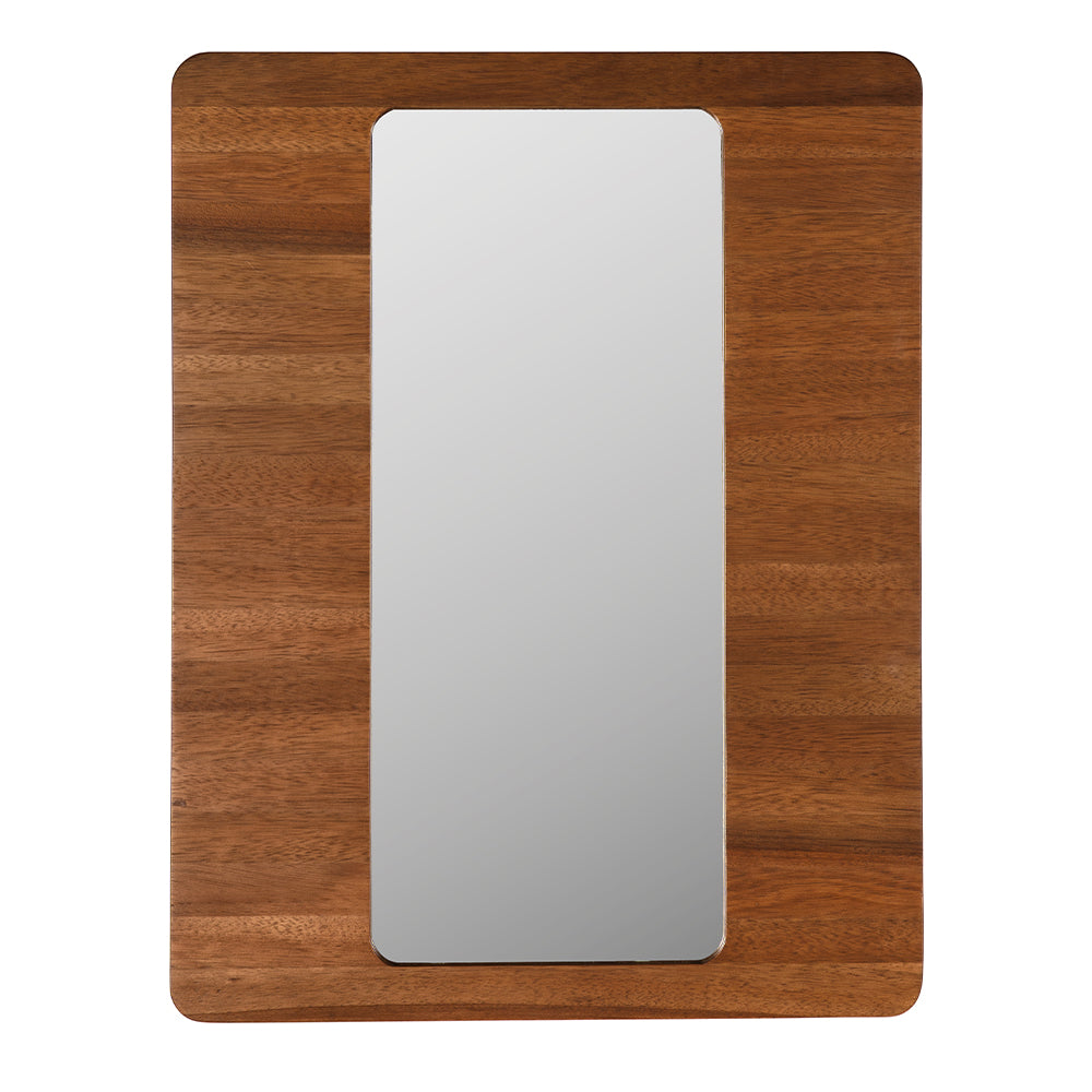 Franklin Tall Wall Mirror with Bold Dark Walnut Frame for Entryway or Living Room