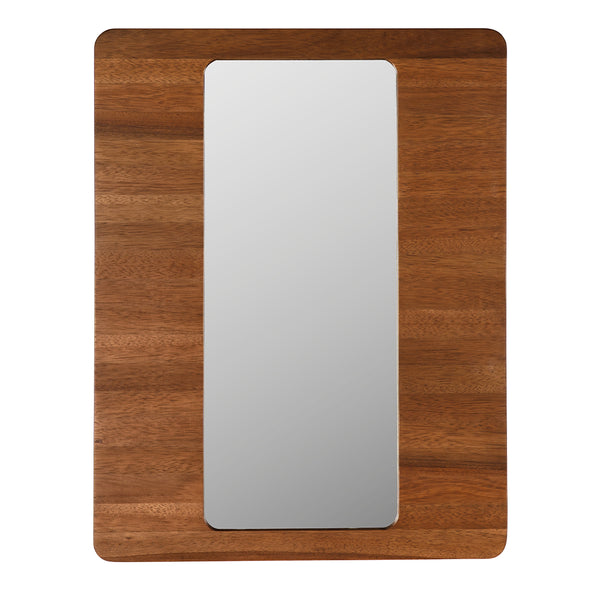 Franklin Tall Wall Mirror with Bold Dark Walnut Frame for Entryway or Living Room