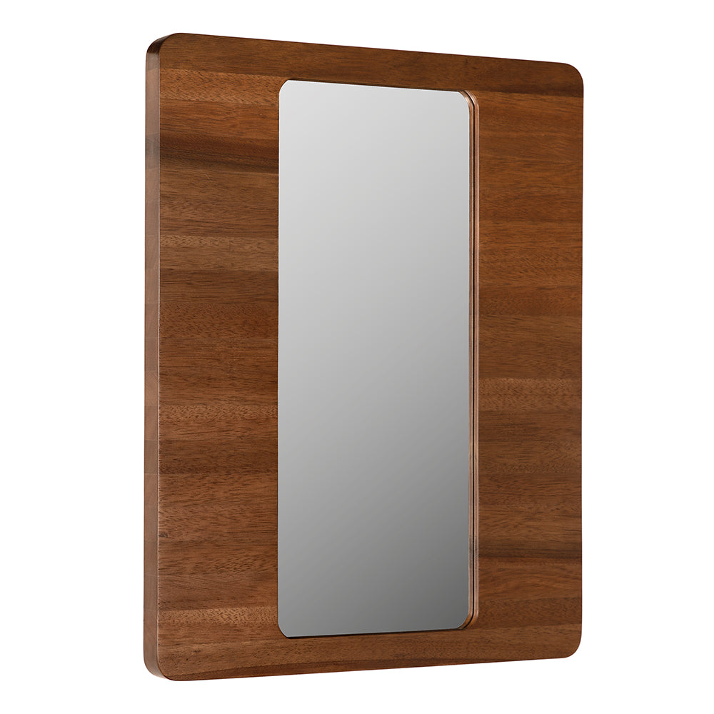 Franklin Tall Wall Mirror with Bold Dark Walnut Frame for Entryway or Living Room