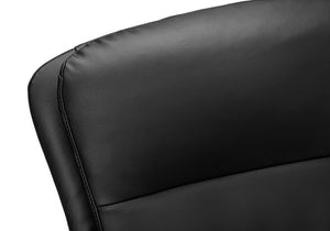 Monarch Specialties Office Executive Chair With High-Back Comfort, Leather-Look Upholstery, Chrome Base, Ergonomic Support BLACK I 7323