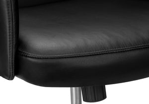 Monarch Specialties Office Executive Chair With Headrest And Plush Foam, Chrome Base, Ergonomic High-Back Comfort BLACK I 7344
