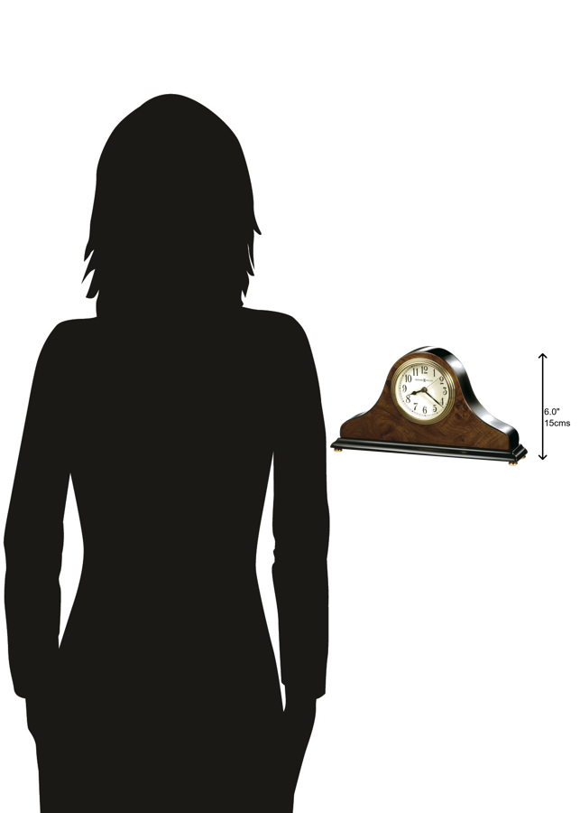 Hekman Furniture 645578 Baxter Elegant Tambour Table Clock With Brass Accents, Classic Wood Finish & Precision Quartz Movement  Baxter Tabletop Clock 645578