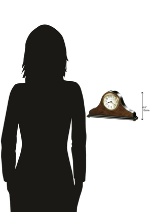 Hekman Furniture 645578 Baxter Elegant Tambour Table Clock With Brass Accents, Classic Wood Finish & Precision Quartz Movement  Baxter Tabletop Clock 645578