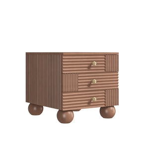 A.R.T. Furniture Walter Modern Drawer End Table with Sculptural Design, Three Storage Drawers & Warm Wood Finish 866306-1068