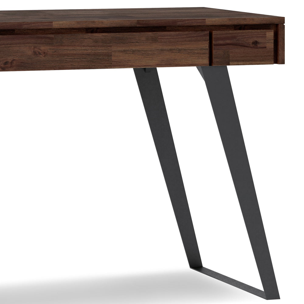 English Elm Lowry Small Desk - Handcrafted Distressed Charcoal Brown With Modern Industrial Style & Storage Solutions B136P158883
