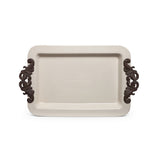 Stoneware Tray with Acanthus Pattern Handles