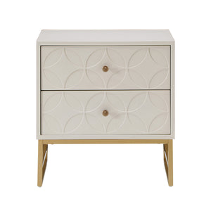 Homelegance By Top-Line Bellamy Arched Diamond Gold Metal End Table White Engineered Wood